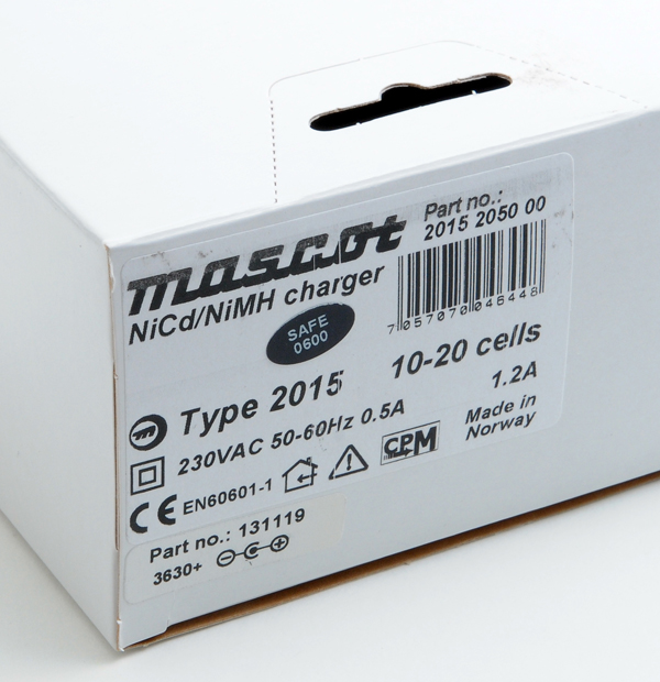 Unité(s) Chargeur NiCd/NiMH 10 à 20 cellules/1.2A 230V Mascot 2015