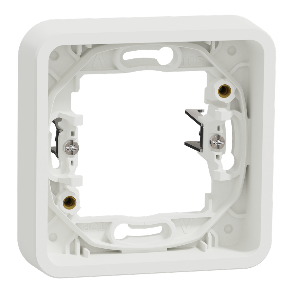 Mureva Styl - Cadre 1 poste à griffes - encastré - IP55 - IK08 - blanc