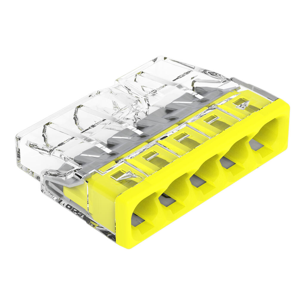 Borne WAGO 2273 - 5 x 0,5 à 2,5mm² Transp. / Jaune