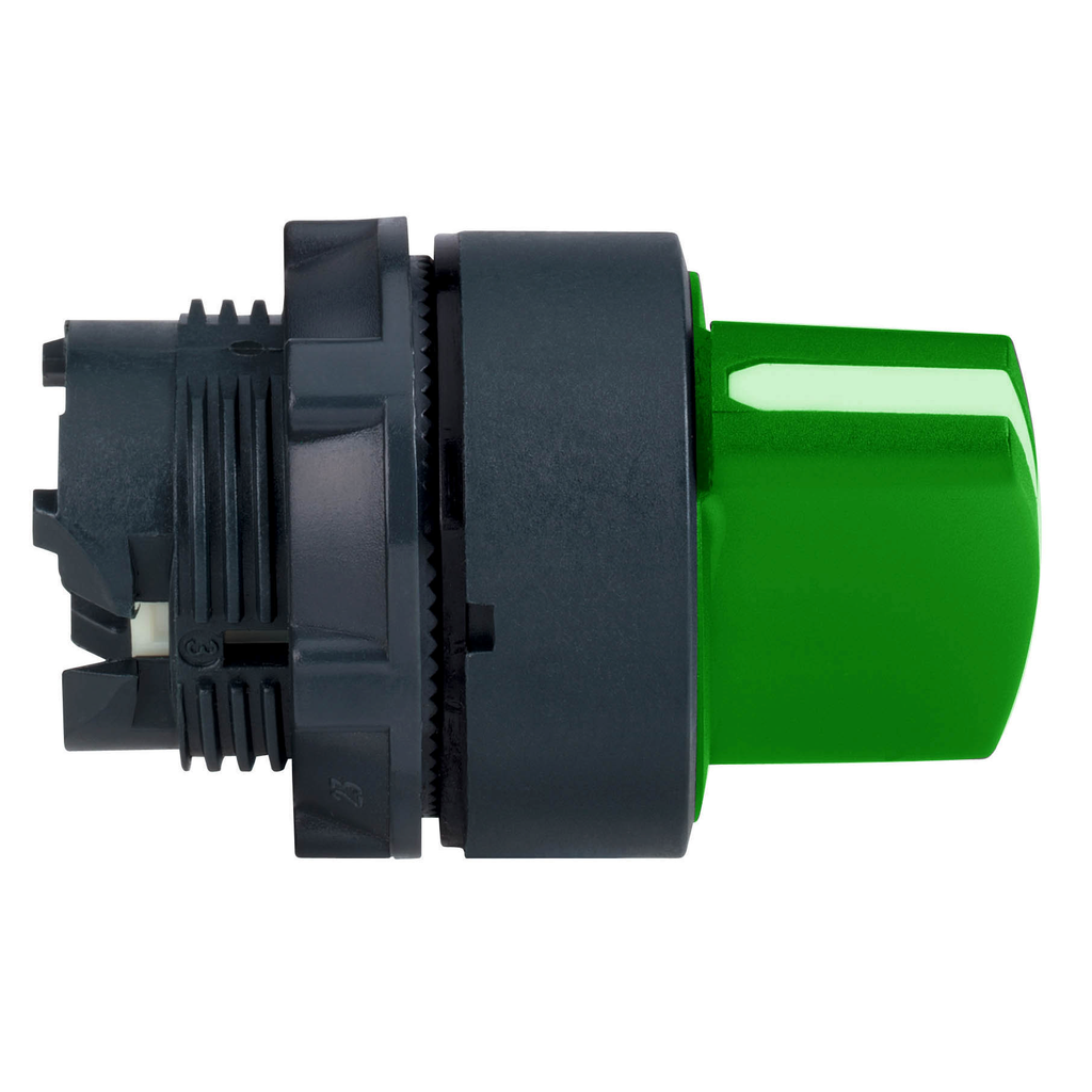Harmony XB5 - tête bouton tournant à manette - Ø22 - 3 posit fixes - vert