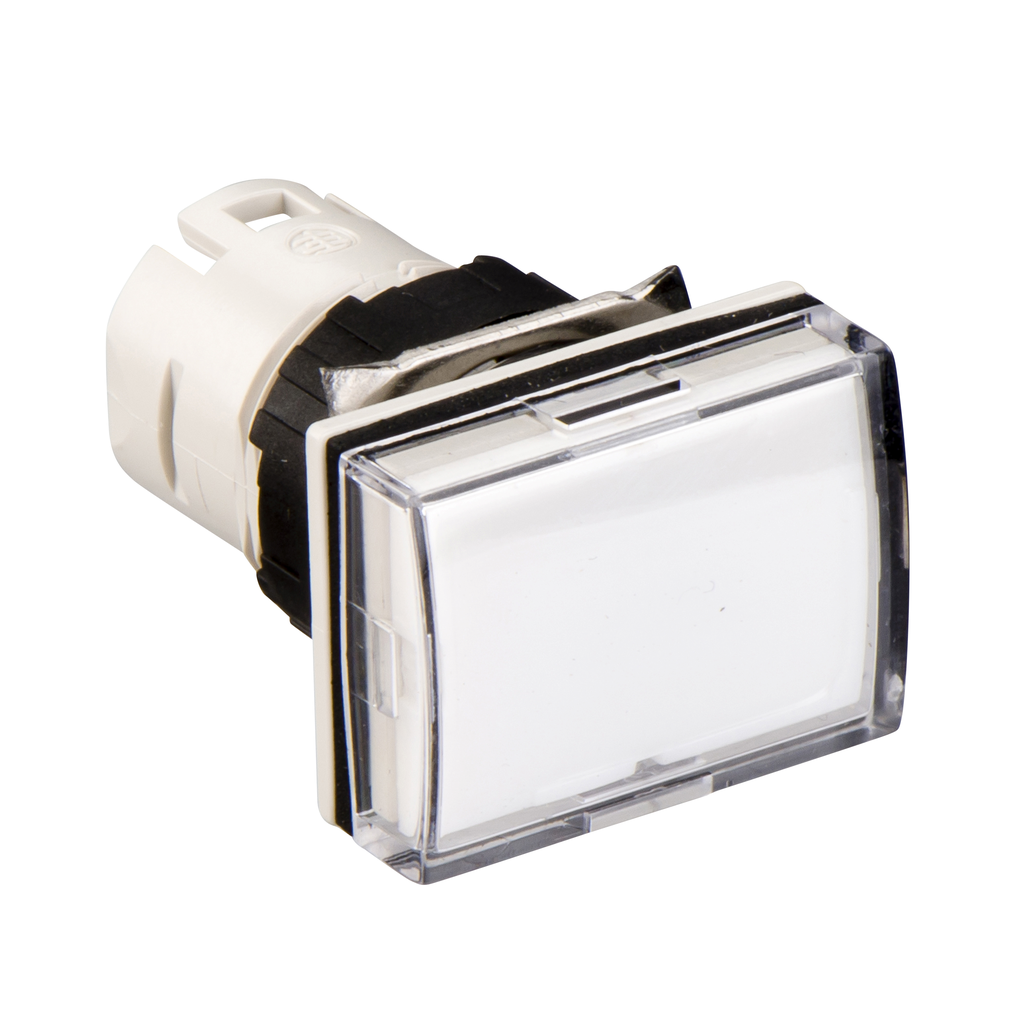 Harmony ZB6 - tête rect. pour voyant - Ø16mm - cabochon lisse - blanc