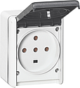 Prise étanche 3P+T+N 32A Plexo complet IP44 saillie - gris