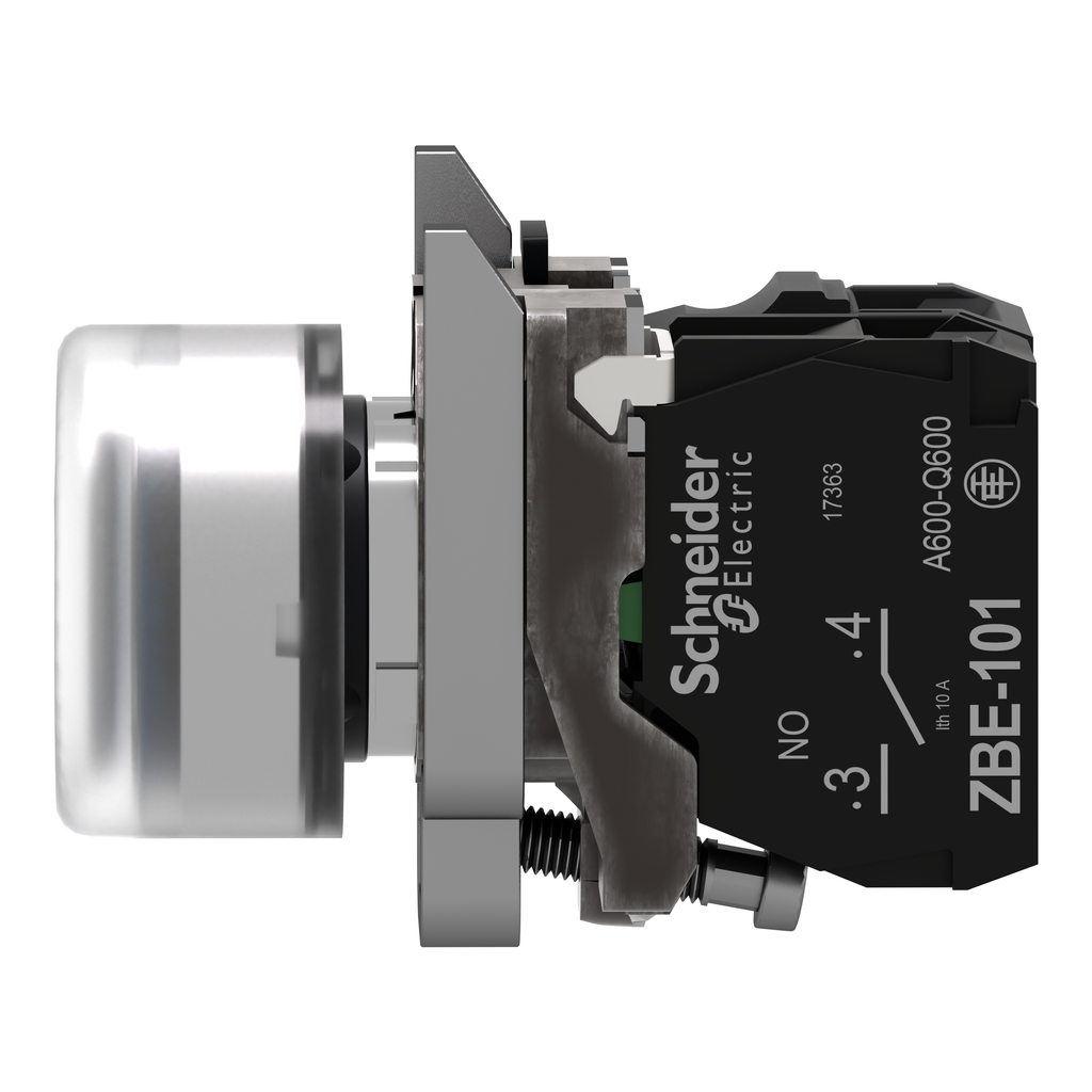 Harmony XB4 - bouton poussoir lumineux impuls Atx - Ø22 - bleu - 1F - 24V - vis