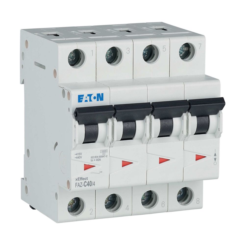 Disjoncteur modulaire FAZ, 40A, 4P, 15kA (IEC/EN 60947-2), courbe C