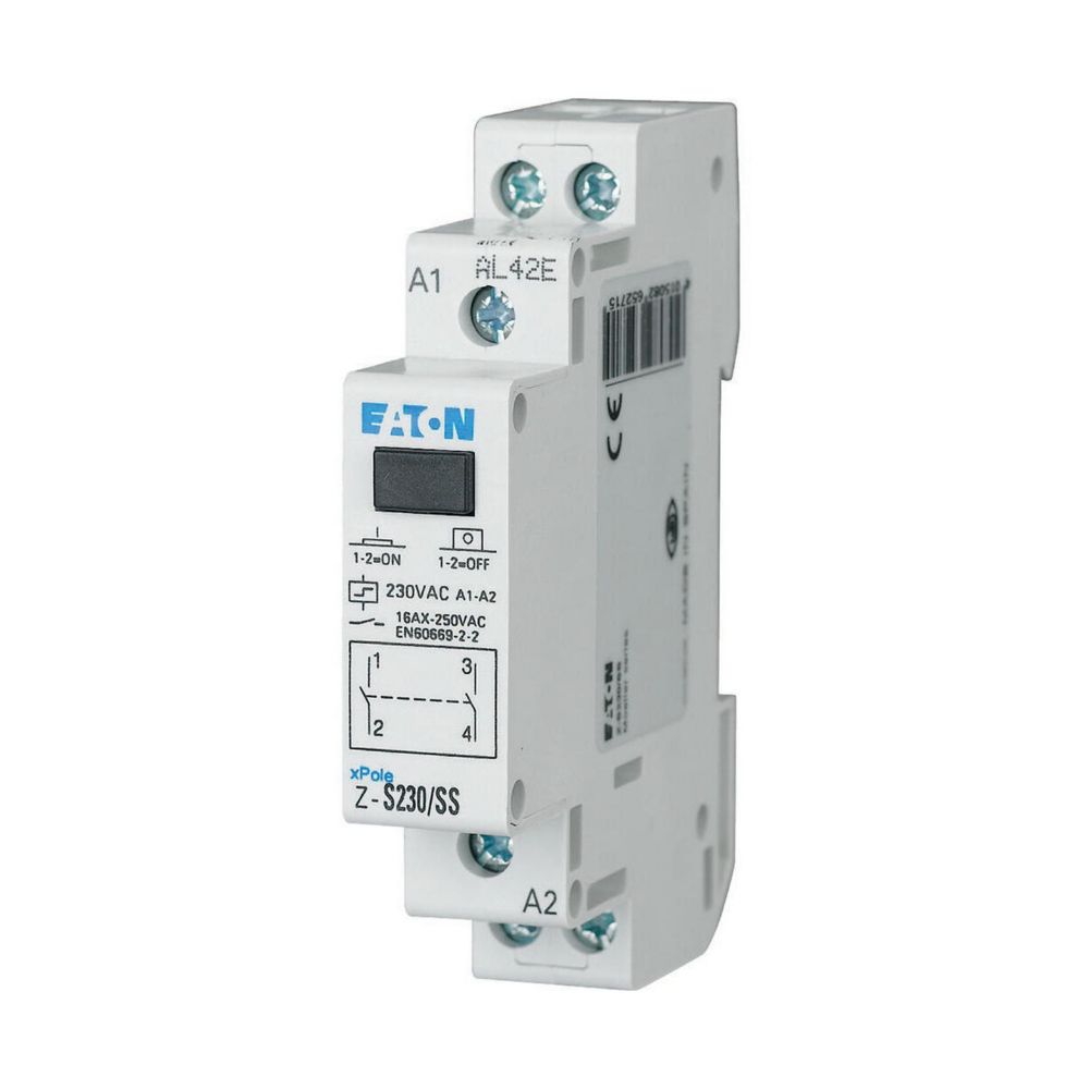 Télérupteur, 230AC, 2 F, 16A, 50Hz, 1 module