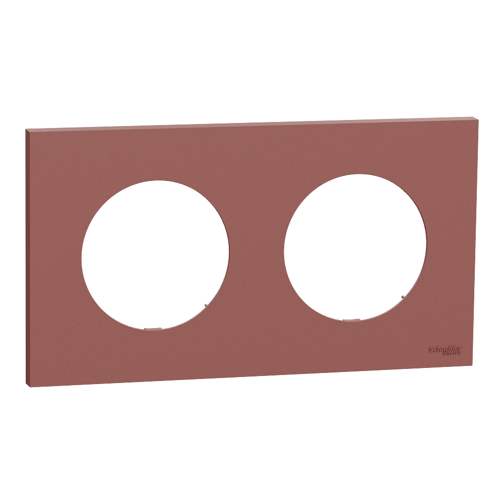 Odace - plaque de finition 2 postes - couleur Rose grenat