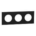 Odace - plaque de finition 3 postes - couleur Noir onyx