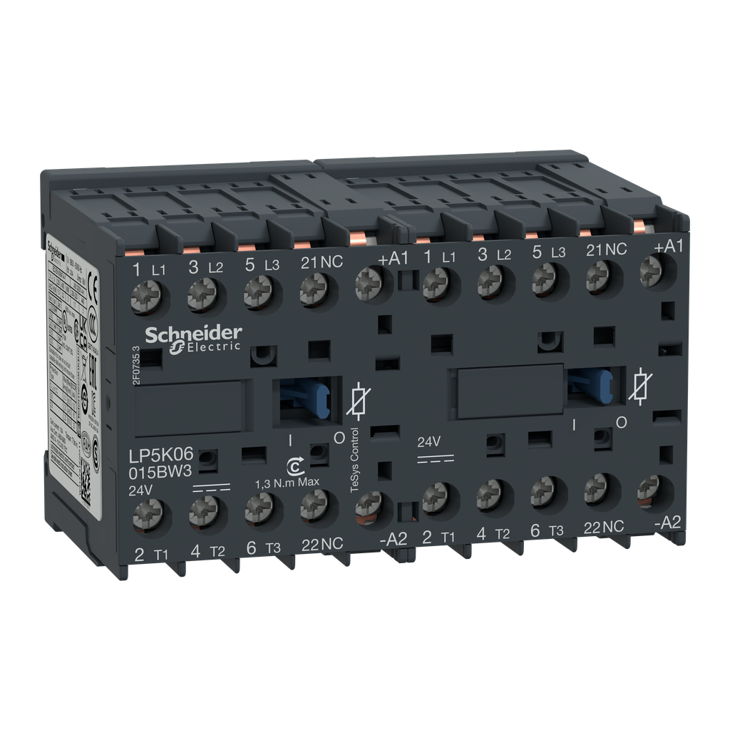 TeSys LP5K - contacteur inverseur - 3P - AC-3 440V - 9A - bobine 24Vcc
