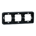 Mureva Styl - Cadre 3 postes horizontal - encastré - IP55 - IK08 - gris