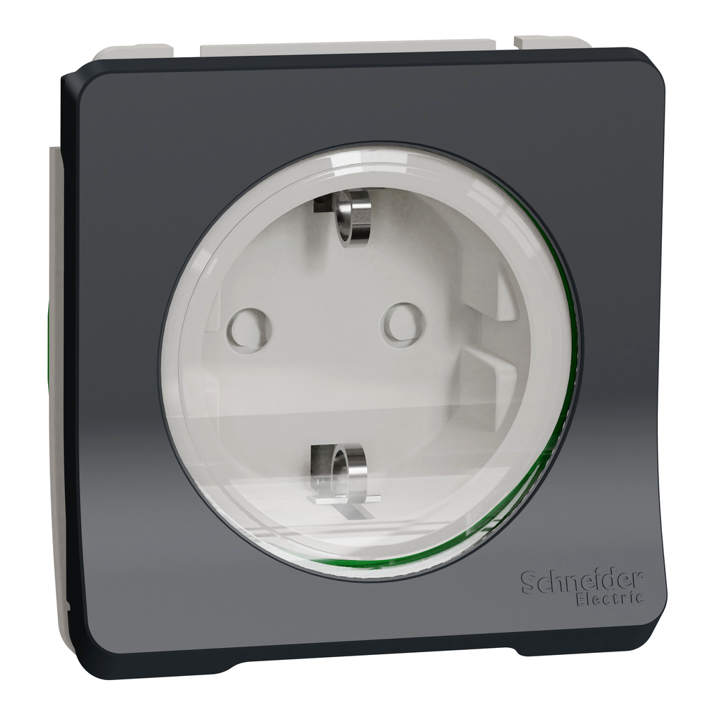 Mureva Styl - PC 2P+T schuko - composable - IP55 - IK08 - connexion auto - gris