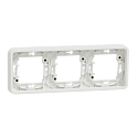 Mureva Styl - Cadre 3 postes horizontal - encastré - IP55 - IK08 - blanc