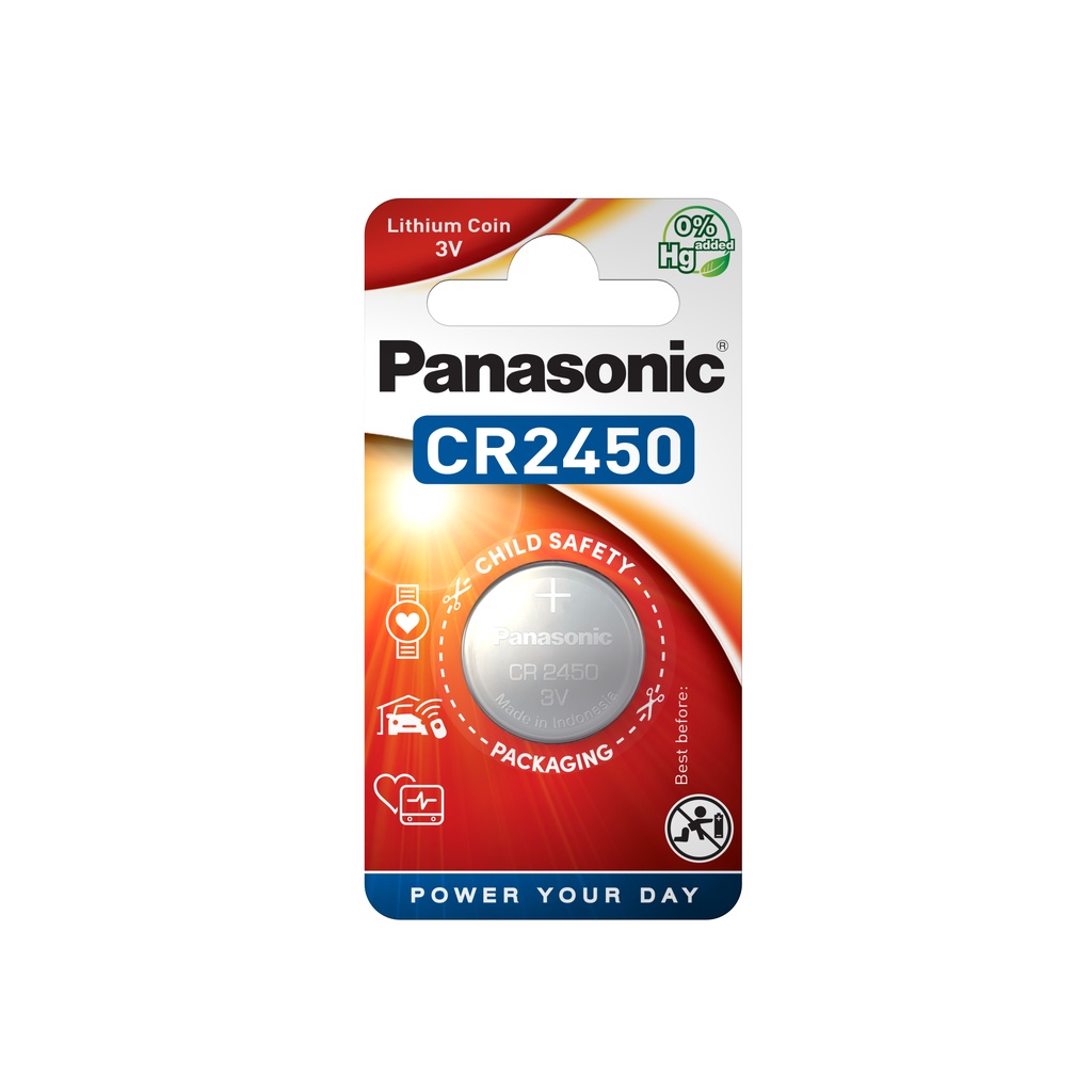 Blister(s) x 1 Pile bouton lithium blister CR2450 PANASONIC 3V 0.62Ah