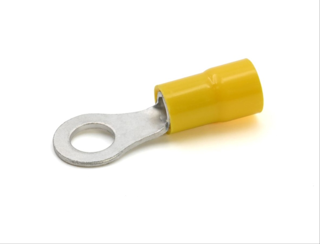 Cosse préisolée ronde jaune (4 à 6 mm²) - Diam. 6 mm