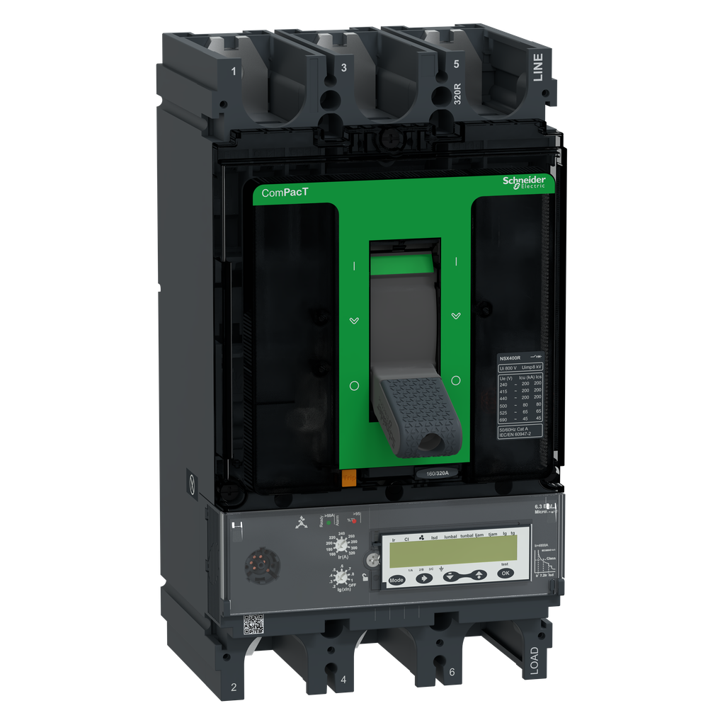 ComPacT NSX400R - Disjoncteur - MicroLogic 6.3EM 320A - 3P3D - 200kA - fixe