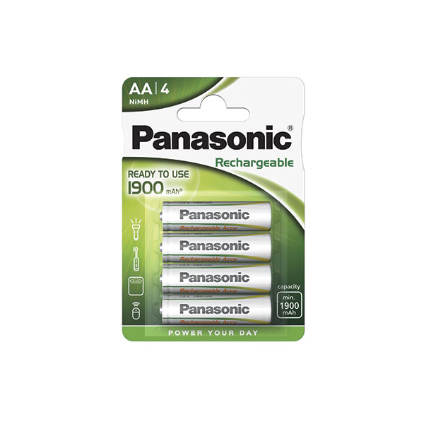 Blister(s) x 4 Accus Nimh blister x4 AA PANASONIC READY TO USE 1.2V 1900mAh