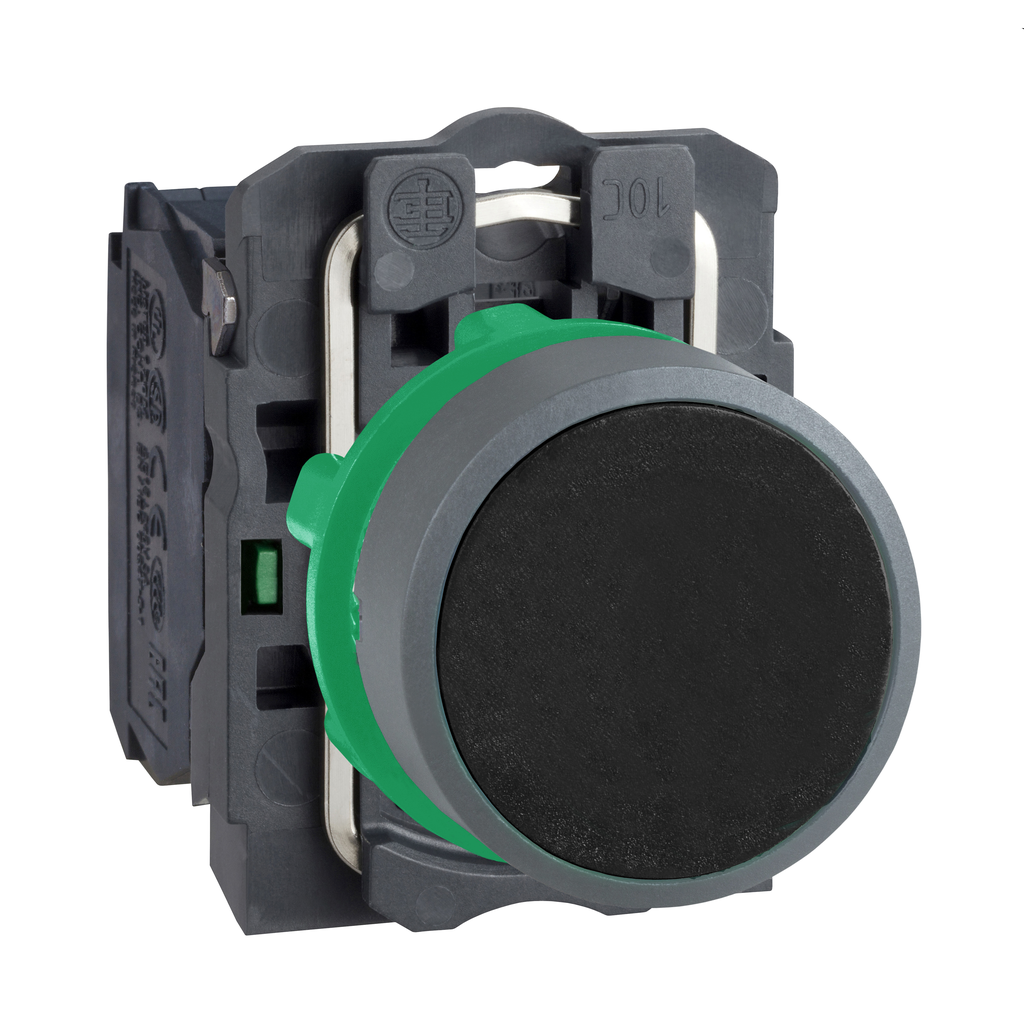Harmony XB5 - bouton poussoir à impuls - Ø22 - col grise - noir - 1F - vis étr