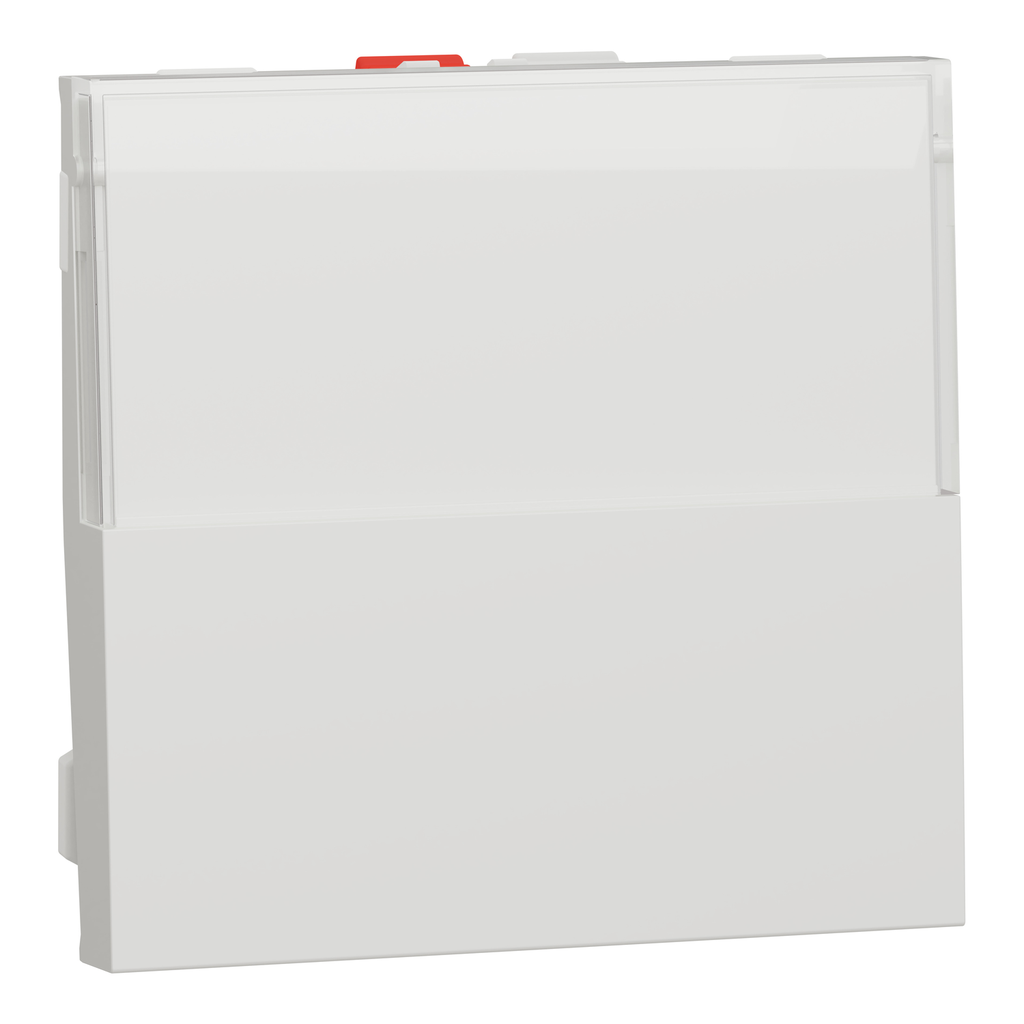 Unica - poussoir NO/NF porte-étiquette - 10 A - 2 mod - Blanc antiba - méca seul