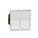 Unica - prise RJ45 double - cat 6 STP - 2 mod - Blanc - méca seul