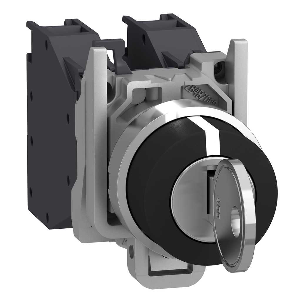 Harmony XB4 - bouton à clé 455 Atx gaz - Ø22 - 3 pos fix - retr GCD - 2F - vis