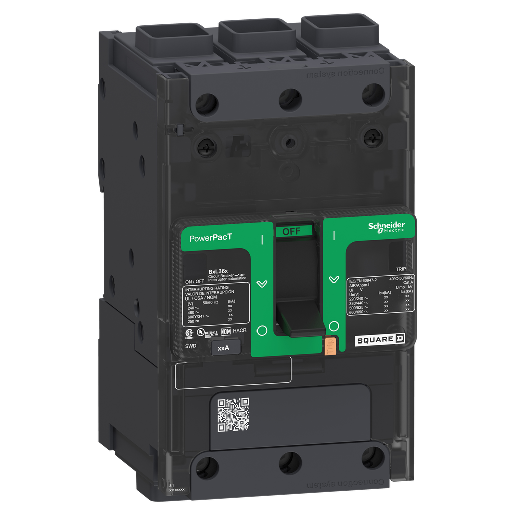 PowerPact B - disjoncteur BJ - 65kA 600Y/347V - TM45D - 3P - cosse