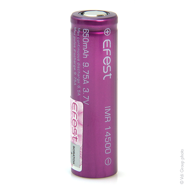 Accumulateur(s) Accus Lithium-Ion EFEST IMR14500 (AA) Li-Mn 3.7V 650mAh FT