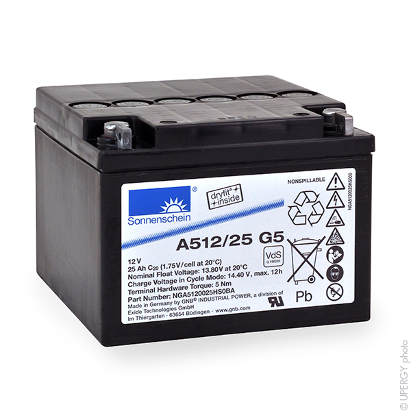 Batterie(s) Batterie plomb etanche gel A512/25G5 12V 25Ah M5-M