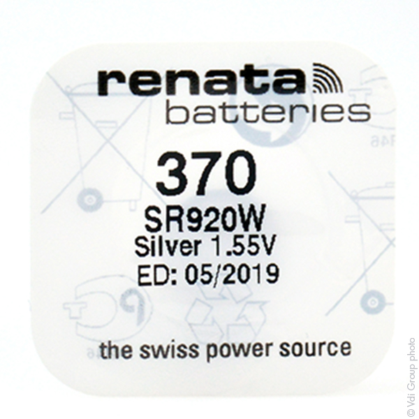 Blister(s) x 1 Pile bouton oxyde argent 370 RENATA 1.55V 40mAh