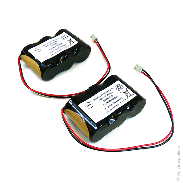 Pack(s) Batterie eclairage secours (2x)  3x SC 3S1P ST1 F200 3.6V 3Ah JST