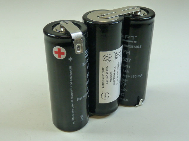Batterie(s) Batterie eclairage secours 3x F VT 3S1P ST1 3.6V 7Ah FAST