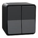 Mureva Styl - Double va et vient - saillie - IP55 - IK08 - connexion auto - gris