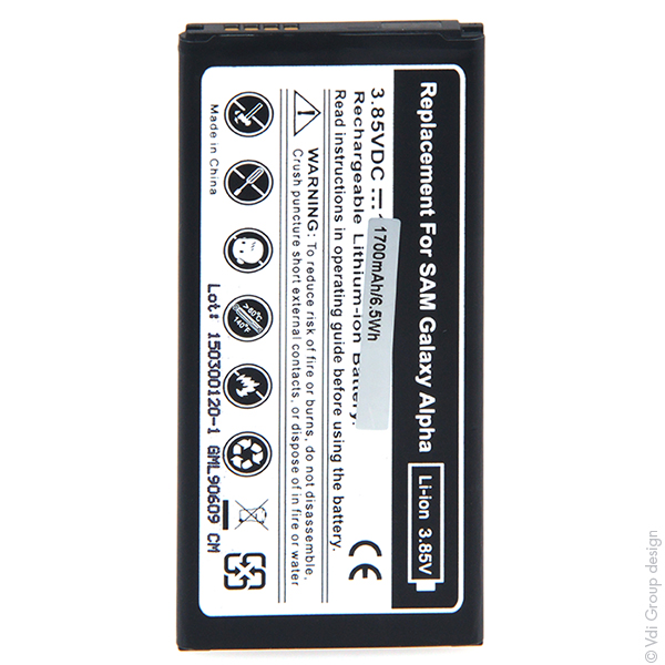 Blister(s) x 1 Batterie téléphone portable pour Samsung Galaxy Alpha 3.85V 1700m