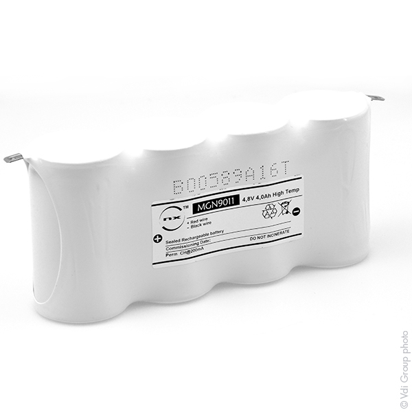 Unité(s) Batterie eclairage secours 4xD ST1 Faston 4.8mm 4.8V 4Ah