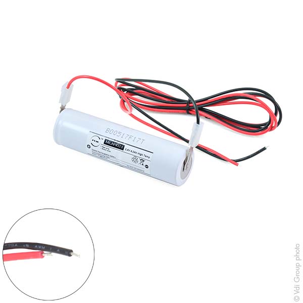 Batterie(s) Batterie eclairage secours 2xD ST4 + fils 2.4V 4Ah