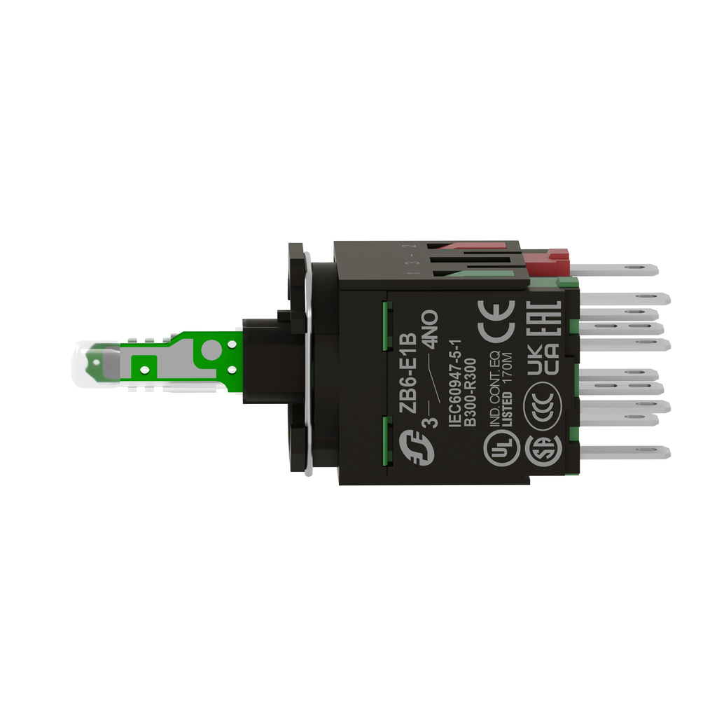 Harmony ZB6 - corps pour bouton lumineux - Ø16mm - DEL intégrée - verte - 1O+1F