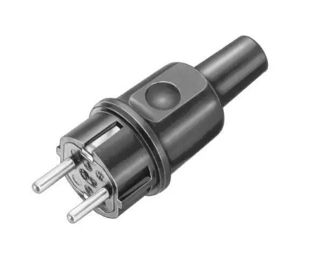 FICHE MALE CAOUTCHOUC 16A 230V 2P+T