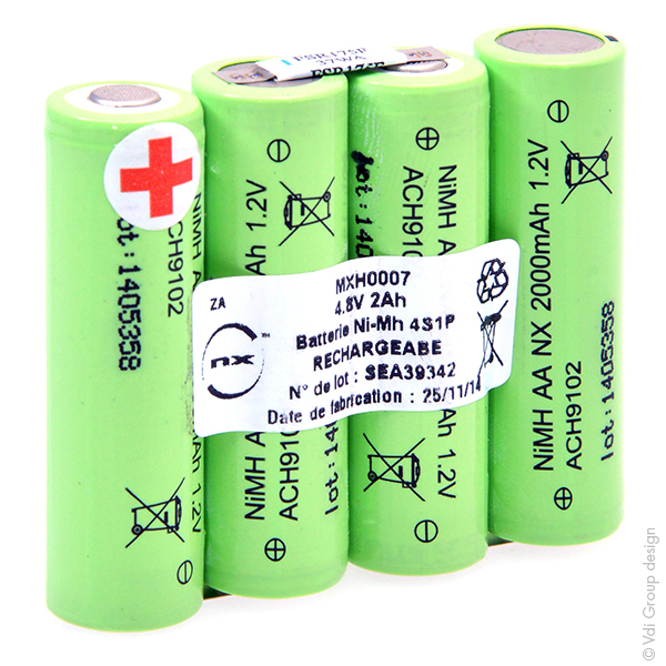 Pack(s) Batterie Nimh 4x AA NX 4S1P ST1 4.8V 2000mAh S