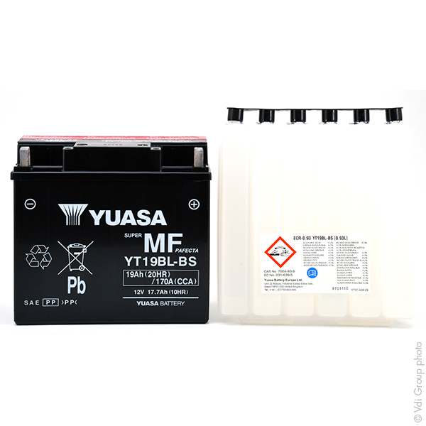 Batterie(s) Batterie moto YUASA YT19BL-BS / 51913 / NH1220 12V 19Ah