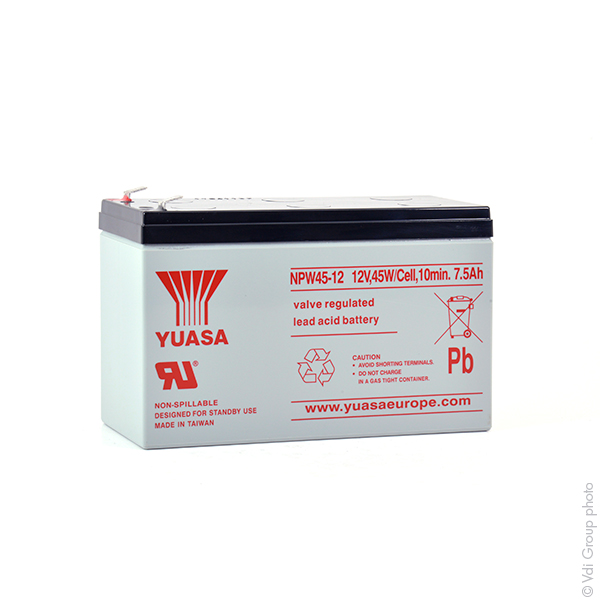 Batterie(s) Batterie onduleur (UPS) YUASA NPW45-12L 12V 7.5Ah F6.35