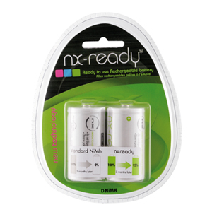 Blister(s) x 2 Accus Nimh blister x2 D NX READY 1.2V 8000mAh