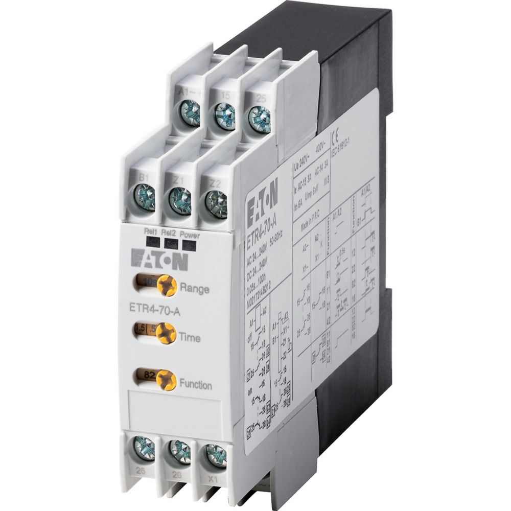 Relais temporisé, 2W, 0,05s-100h, multifonction, 24-240VAC/DC, par potentiomètre