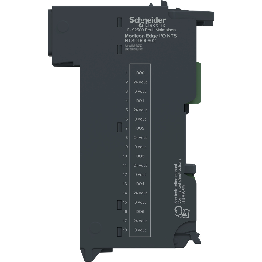 EdgeIO NTS Module seul Sortie TOR 6 voies - 24Vcc 500mA - Source - 1/2/3Fils