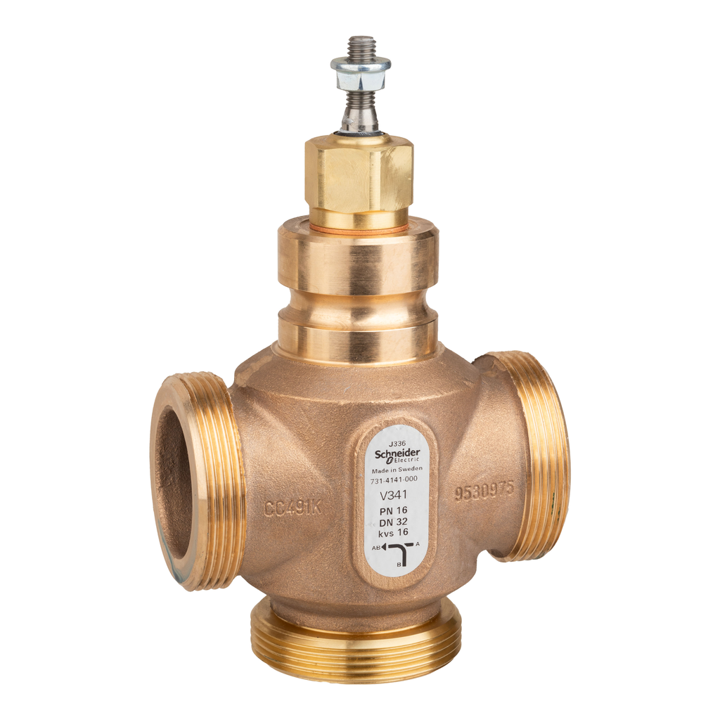 Vanne 3 voies bronze filetée PN16 DN32 Kv16