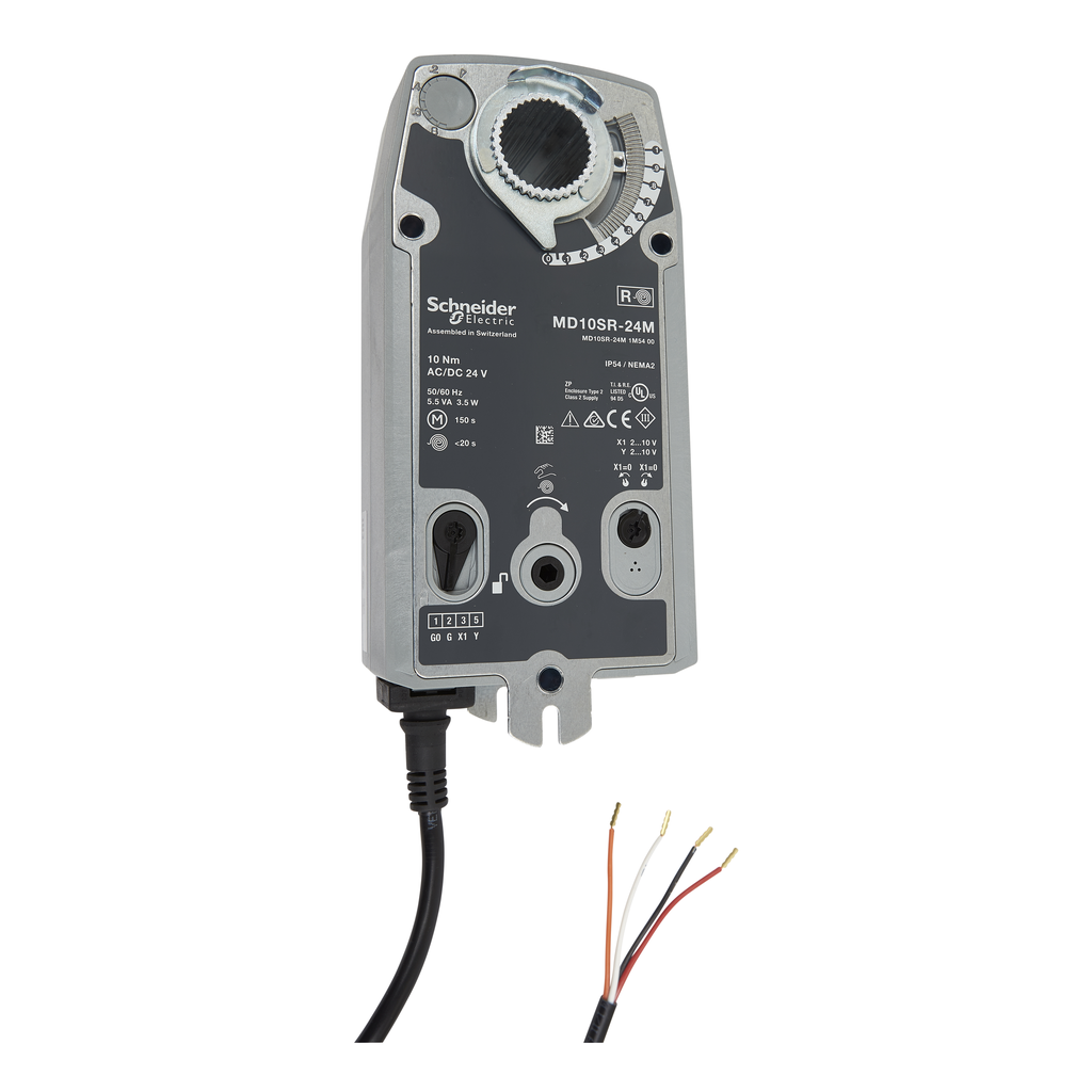 Moteur 24V 10Nm signal 2..10V avec ressort de rappel pour registre