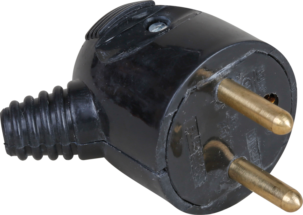 16A male p.feuille coudée noire