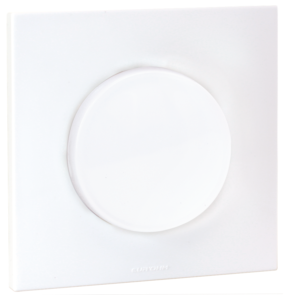 Square - bouton poussoir + plaque - blanc