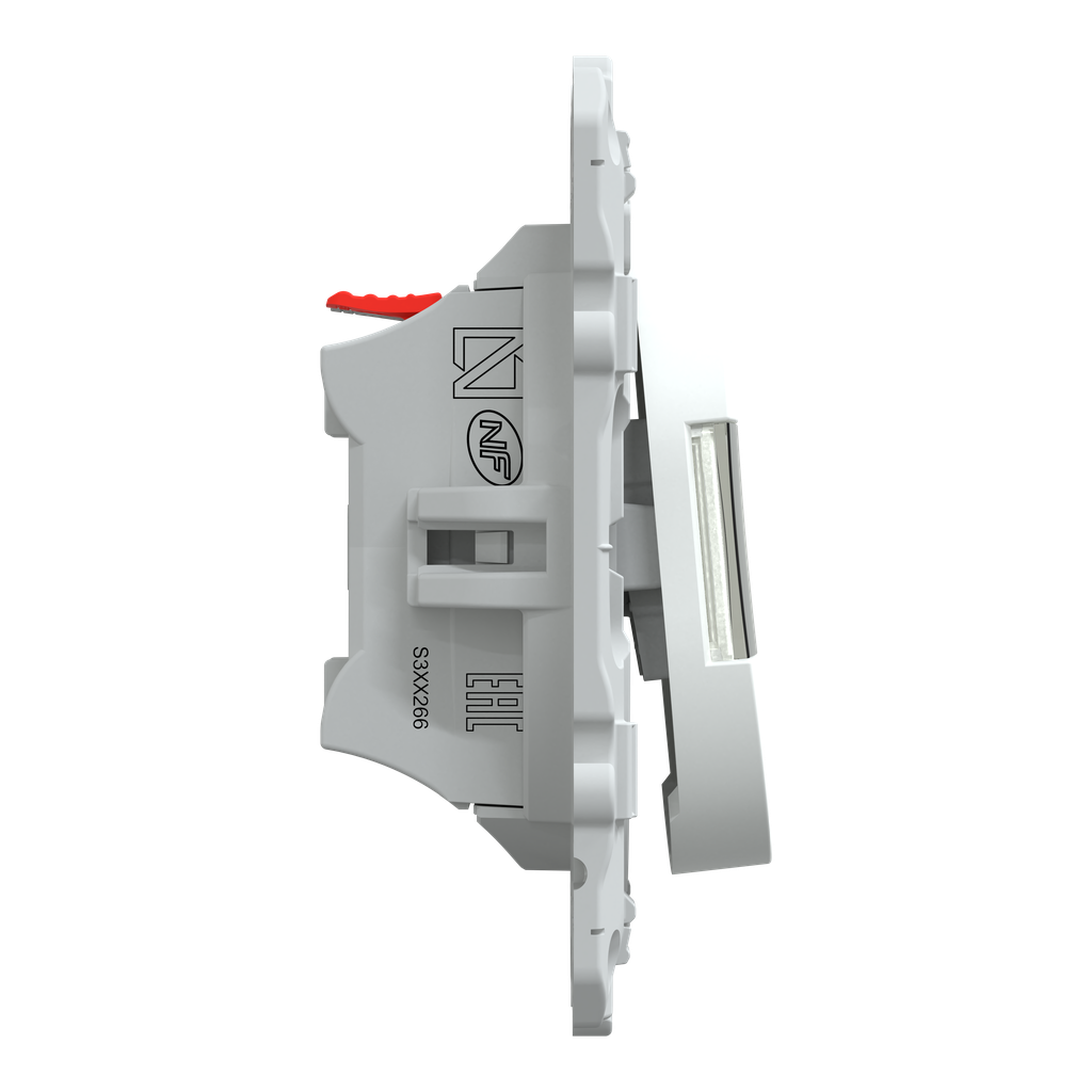 Ovalis - poussoir à fermeture avec porte-étiquette - 10AX - Blanc