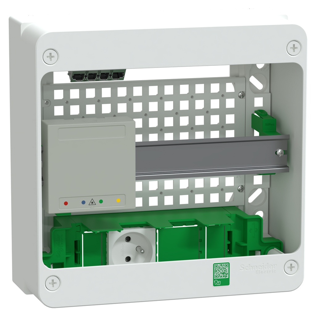 Resi9 Connect - Coffret VDI 13M1R - Switch 5 ports PoE - grade 3TV 4xRJ45 cat6a