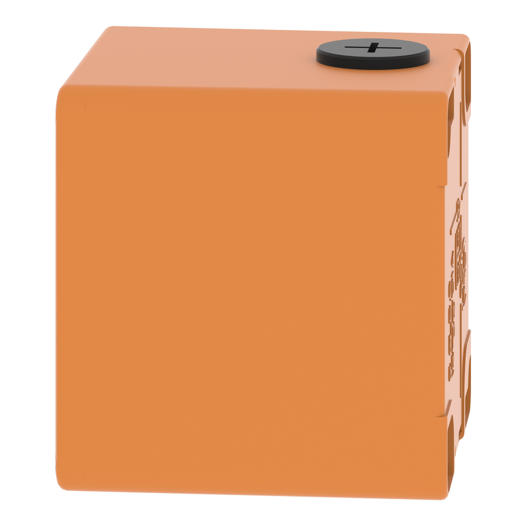 Boite métal vide orange - M20 x2 - 1 trou 30 mm - 80x80x77 mm - UL cULus