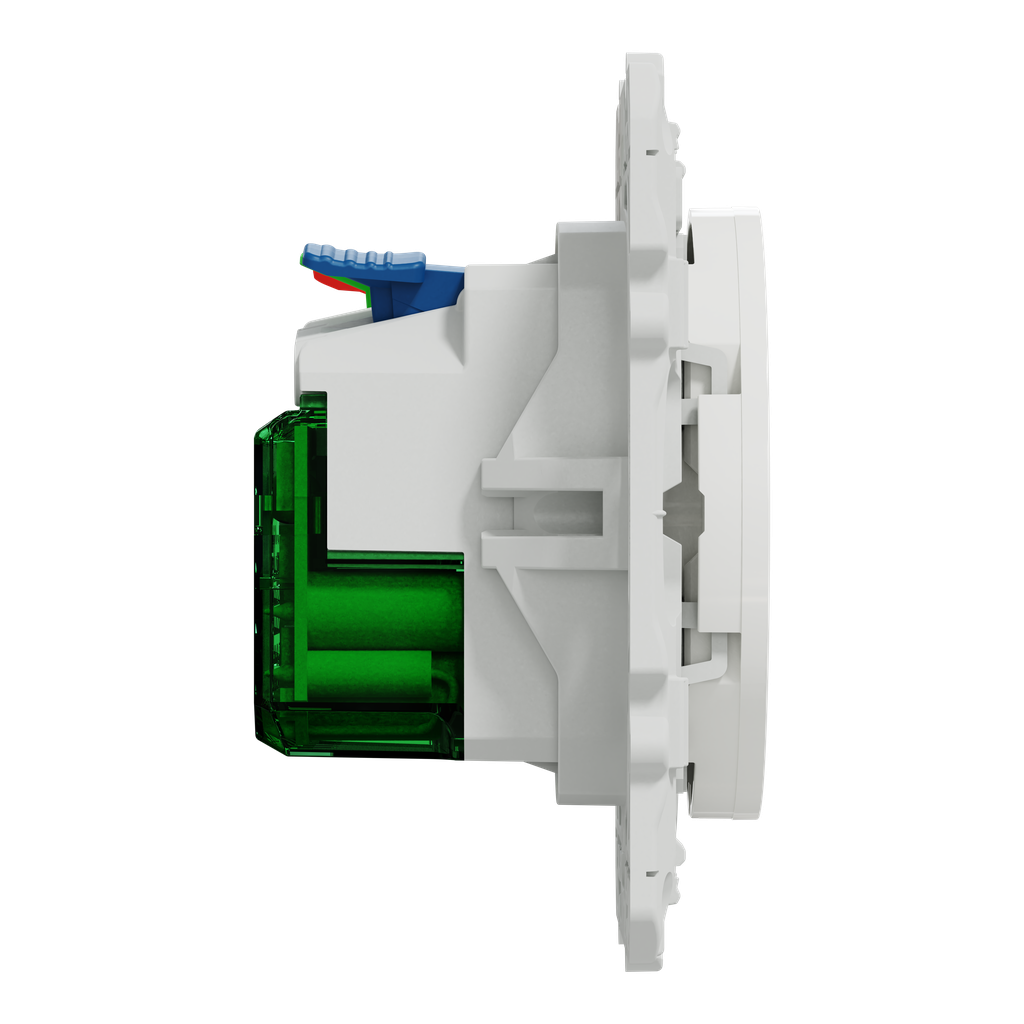 Odace 2011 - prise affleurante + USB C 10.5W - blanc