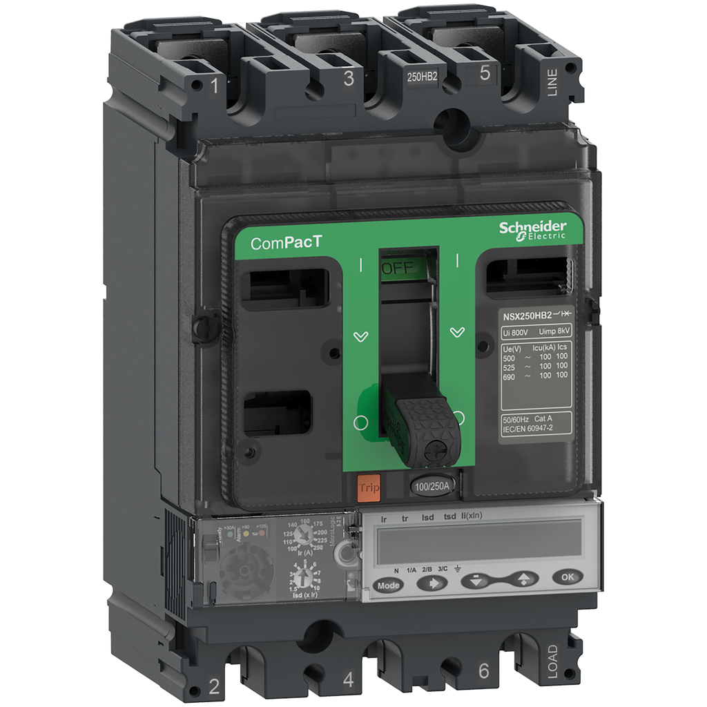 ComPacT NSX100HB2 - Disjoncteur - MicroLogic 5.2E 100A - 3P3D - 100kA - fixe